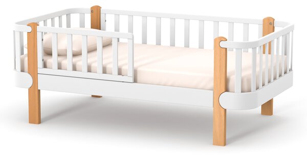 Dětská postel Zukko Gekko 160x80. Bílá / Přírodní buk