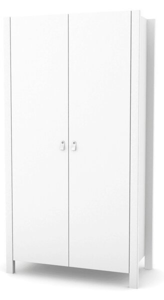 Dvoudveřová šatní skříň Zukko Gekko. 96х47х180cm. Bílá