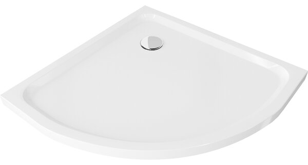 Sprchová vanička MEXEN SLIM polokruhová, bílá, 80 x 80 cm + Sifon
