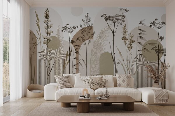Fototapeta Přírodní elegance v minimalistickém designu, Akvarelové fototapety, Populární fototapety, w08665 - Tapeko.co.cz