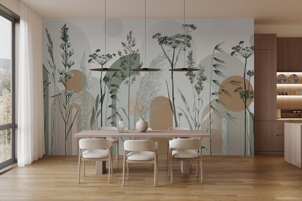 Fototapeta Přírodní elegance v minimalistickém designu, Akvarelové fototapety, Populární fototapety, w08665 - Tapeko.co.cz