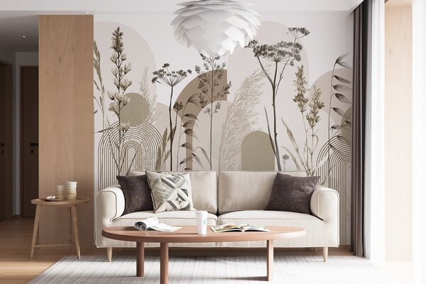 Fototapeta Přírodní elegance v minimalistickém designu, Akvarelové fototapety, Populární fototapety, w08665 - Tapeko.co.cz