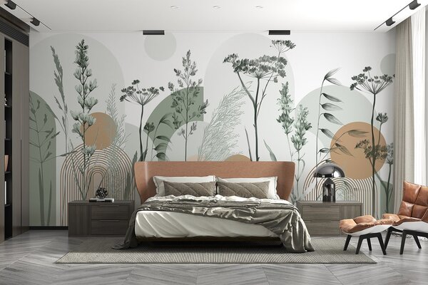 Fototapeta Klidný abstraktní design inspirovaný přírodou, Akvarelové fototapety, Populární fototapety, w08665v1 - Tapeko.co.cz