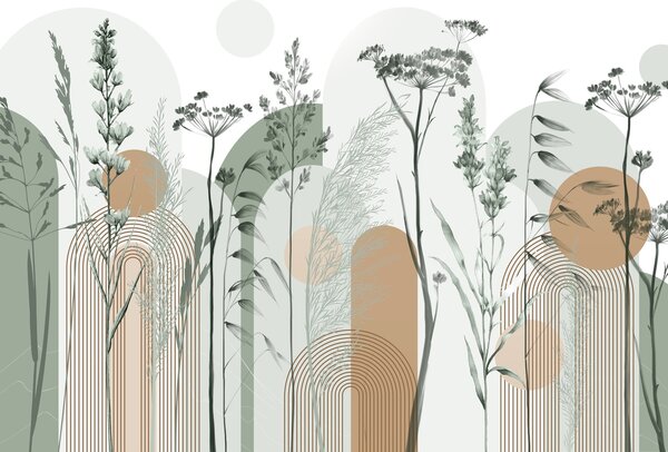 Fototapeta Klidný abstraktní design inspirovaný přírodou, Akvarelové fototapety, Populární fototapety, w08665v1 - Tapeko.co.cz