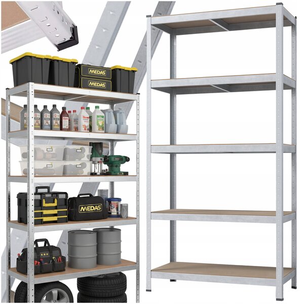 Kovový regál Medas Professional 5 polic 180x90x40 cm, nosnost 175 kg