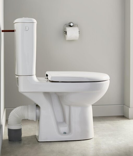 Odpadní hadice WC - Flexibilní - 230 až 385 mm - Bílá - Pro malé koupelny