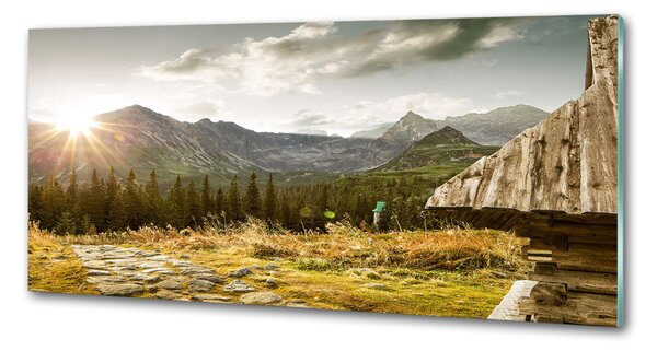 Dekorační panel sklo Dům v horách pksh-93028328