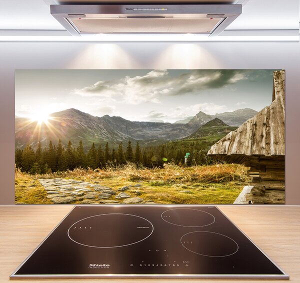 Dekorační panel sklo Dům v horách pksh-93028328