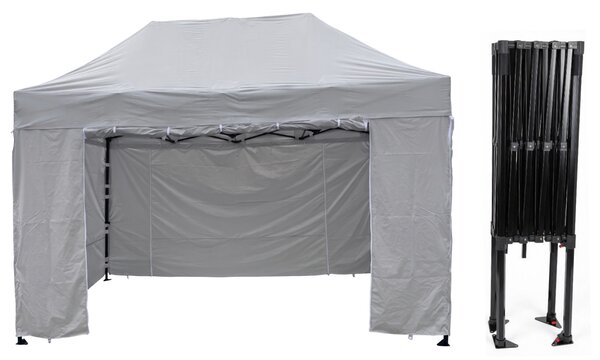 TENTino Nůžkový párty stan 2x4 m STEEL HEXAGON Barva opláštění (Zvolte variantu): 3A - BÉŽOVÁ