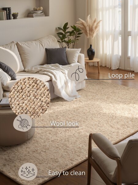 BT Carpet, Kusový koberec Wolly 102842, 140x200, béžová, ložnice