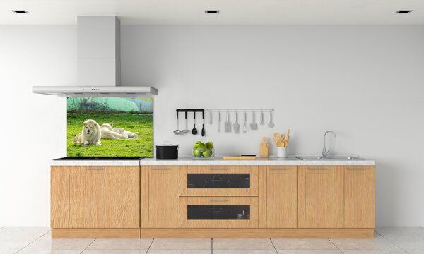 Dekorační panel sklo Béžové lvy pksh-93716692