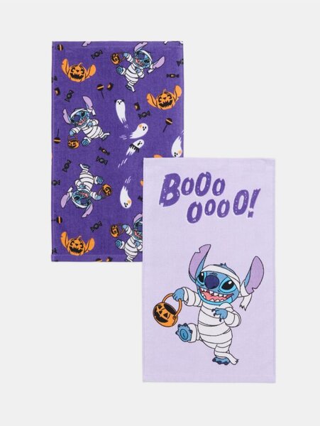 Sinsay - Sada bavlněných ručníků na ruce s halloweenským motivem Stitch 2 pack - fialová