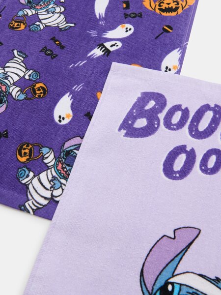 Sinsay - Sada bavlněných ručníků na ruce s halloweenským motivem Stitch 2 pack - fialová