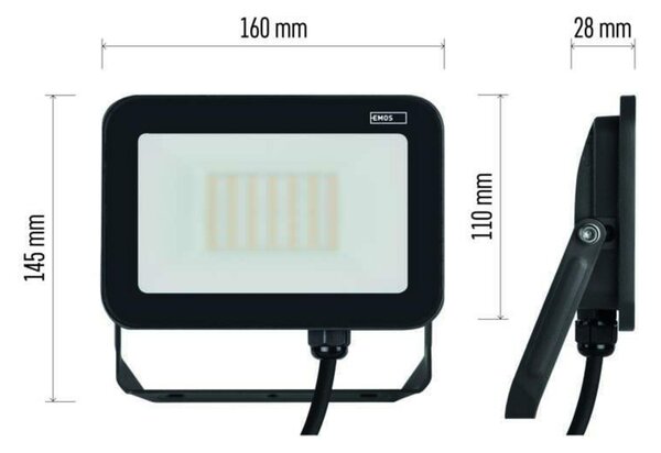 EMOS LED reflektor INOVO 30 W, šedý, neutrální bílá ZS2632