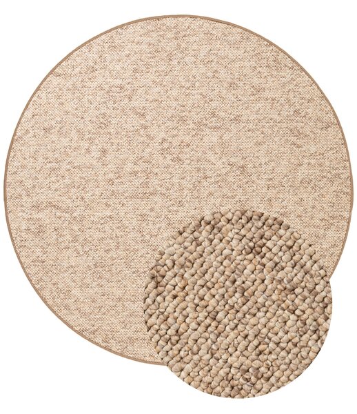 BT Carpet, Kusový koberec Wolly 102842 kruh, 133x133 (průměr) kruh, béžová, ložnice