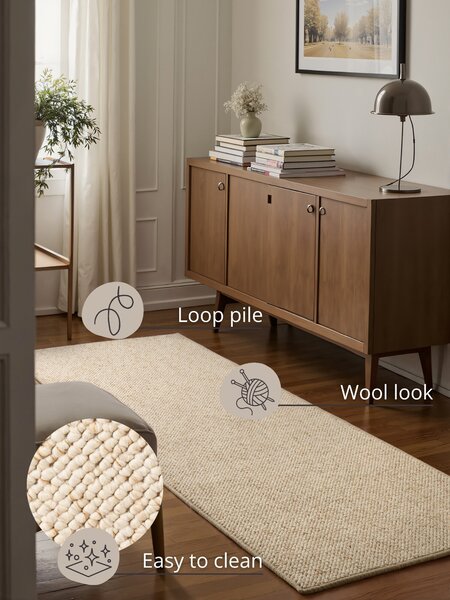 BT Carpet, Běhoun Wolly 102843, 80x200, bílá, ložnice