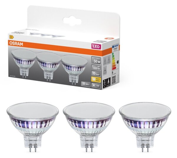 3 ks LED bodovka GU5.3 STAR 5,3W, teplá bílá OSRAM