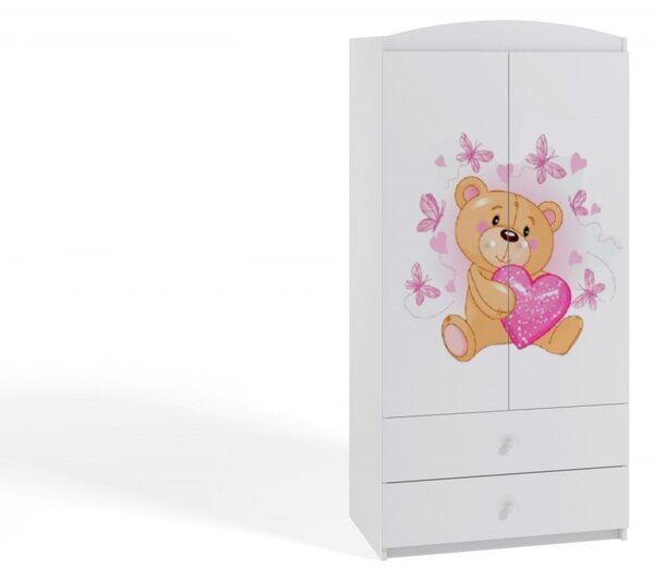 Kocot kids Dětská skříň Babydreams 90 cm medvídek s motýlky bílá