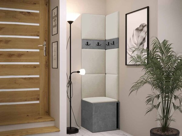 Předsíň Tavasz XXI, Barva: grafit, Barva látek:: ekokůže Soft 011 (černá) 5903211168826
