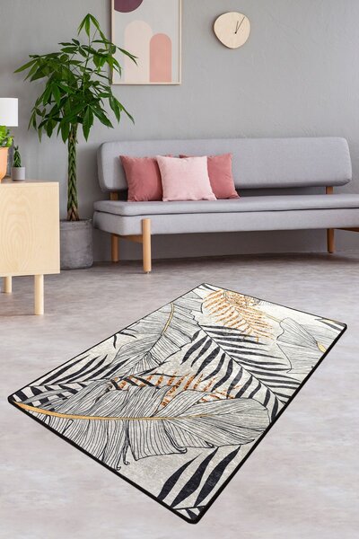 Conceptum Hypnose Koberec Herbal 120x180 cm bílo-černý/zlatý
