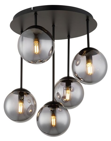Stropní svítidlo 5x E14 čierna, dymová IP20 GLOBO lighting HARMON 47441-5S