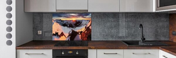 Skleněný panel do kuchynské linky Hory zima pksh-94339493
