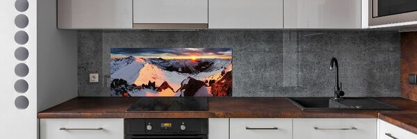 Skleněný panel do kuchynské linky Hory zima pksh-94339493