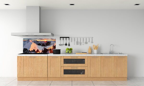 Skleněný panel do kuchynské linky Hory zima pksh-94339493