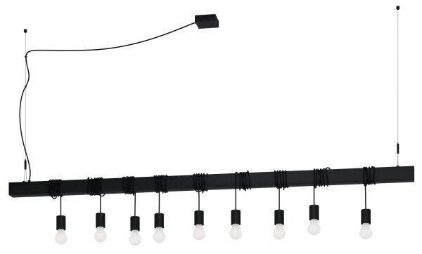 Eglo 39939 - Lustr na lanku TOWNSHEND-B 9xE27/40W/230V černá