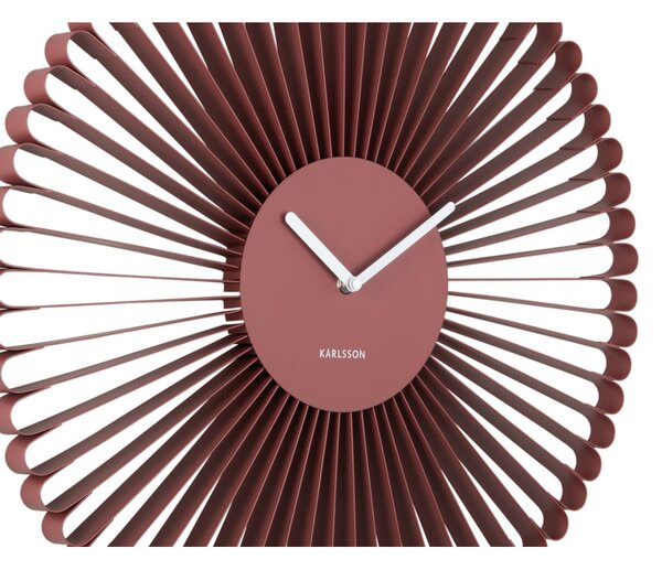 Nástěnné dekorační kovové hodiny 6074RD Karlsson 50cm, červené