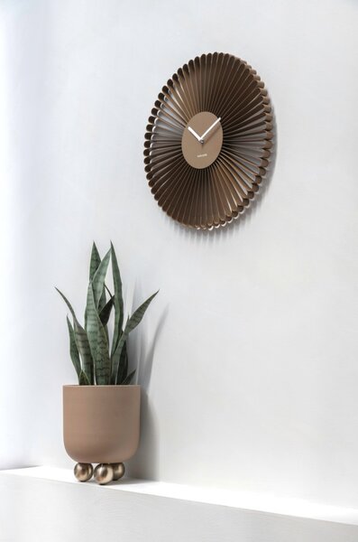 Nástěnné dekorační kovové hodiny 6074BR Karlsson 50cm, hnědé
