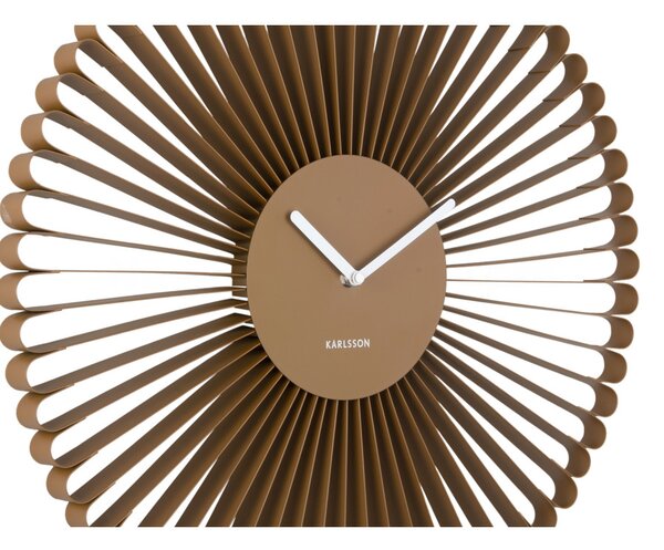 Nástěnné dekorační kovové hodiny 6074BR Karlsson 50cm, hnědé