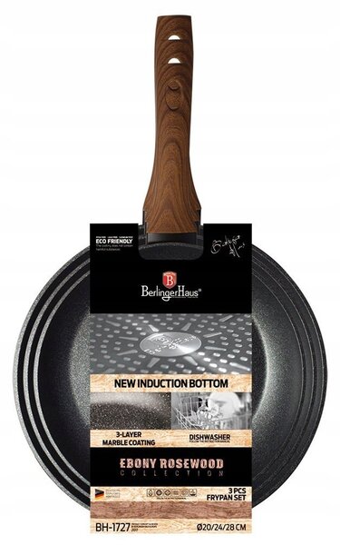 Tradiční pánev Berlinger Haus EBONY ROSEWOOD 24 cm s granitovým povrchem