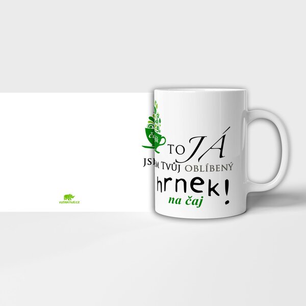 Hrnek s textem "oblíbený na čaj"