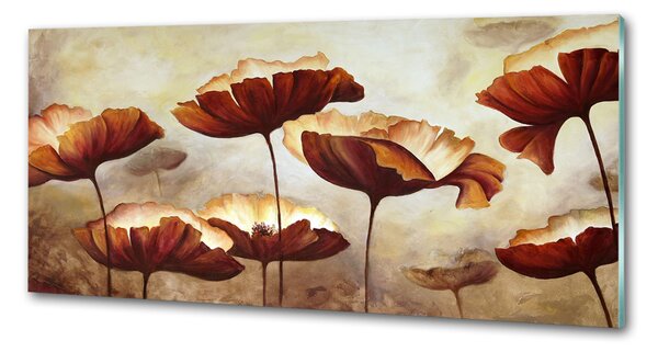 Skleněný panel do kuchyně Máky pksh-95025944