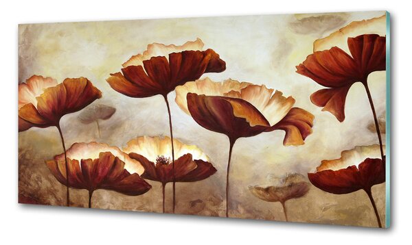 Skleněný panel do kuchyně Máky pksh-95025944