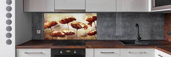 Skleněný panel do kuchyně Máky pksh-95025944