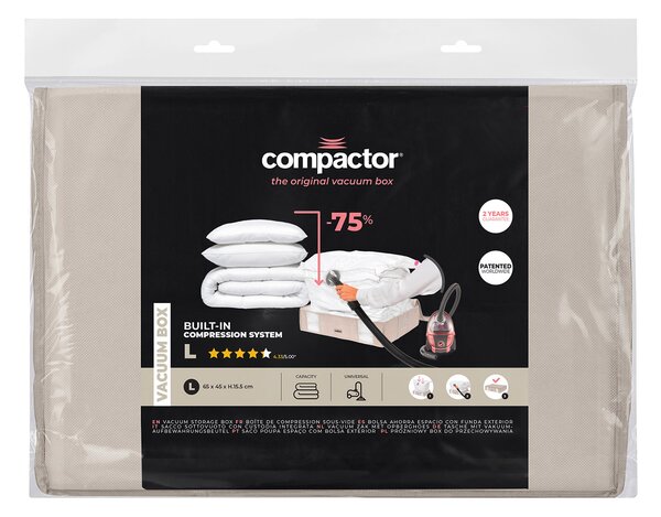 Compactor Life 2.0. vakuový úložný box s pouzdrem - L 145 litrů, 65 x 45 x 15,5 cm