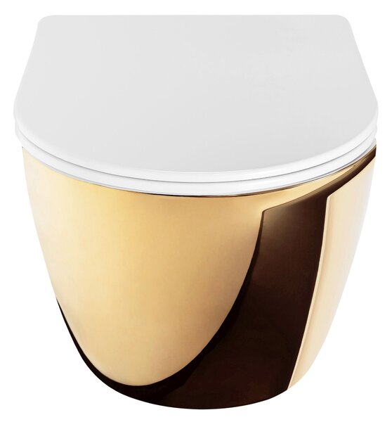 Závěsná WC mísa Rea Carlo Mini Tornado NF WHITE GOLD