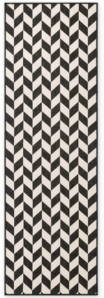 Ted Baker, Kusový koberec Ted Baker Haringey 106378 Black White, 80x200, černobílá, chodba / předsíň