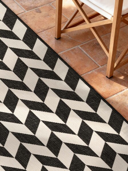 Ted Baker, Kusový koberec Ted Baker Haringey 106378 Black White, 80x200, černobílá, chodba / předsíň
