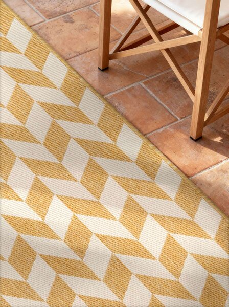 Ted Baker, Kusový koberec Ted Baker Haringey 106380 Yellow White, 80x200, žlutá, chodba / předsíň
