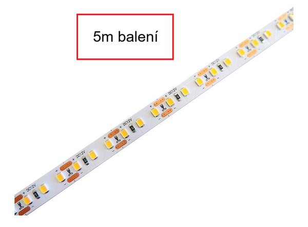5m balení LED pásek BRIGHT 20W/m, 12V, IP20, 120LED/m, 6000K