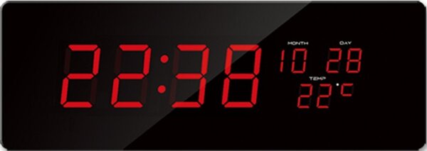 Velké svítící digitální moderní hodiny JVD DH2.2 s červenými číslicemi SKLAD DOMAŽLICE ()