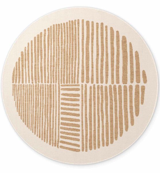 Ted Baker, Kusový koberec Ted Baker Haringey 106391 Natural White kruh, 160x160, béžová, chodba / předsíň