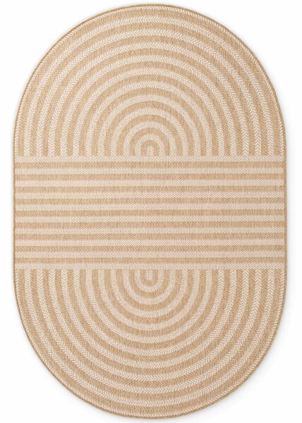 Ted Baker, Kusový koberec Ted Baker Haringey 106393 Natural White ovál, 160x230, béžová, chodba / předsíň