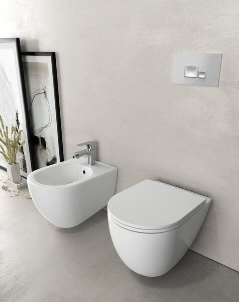 Isvea Sapho, INFINITY bidet závěsný 36,5x53cm, bílá, 10NF41001