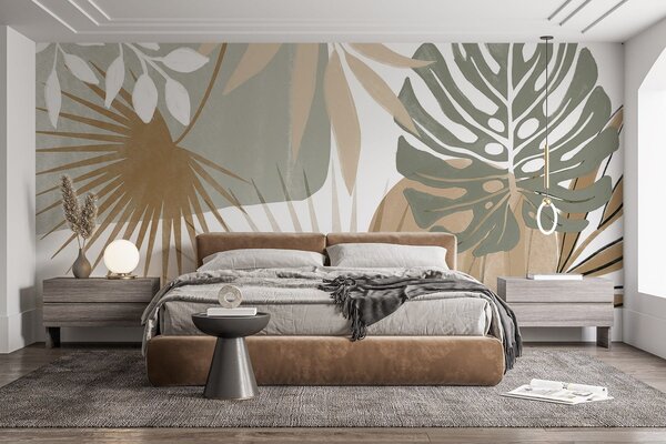 Fototapeta Abstraktní botanický design inspirovaný přírodou, Fototapety s palmovými listy, Populární fototapety, w08738v1 - Tapeko.co.cz