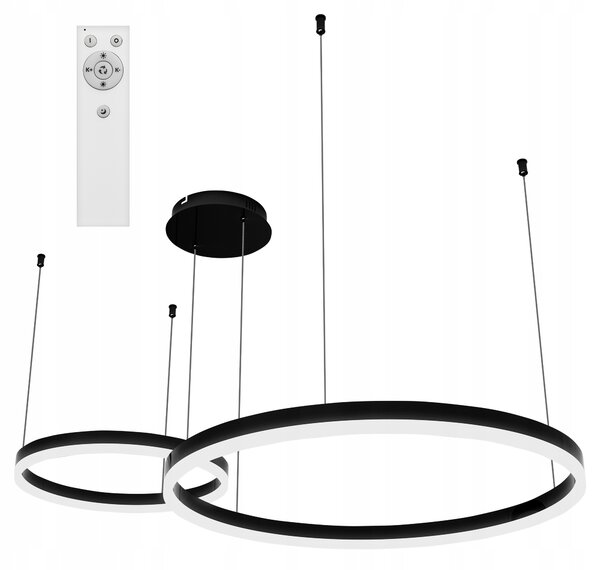 LED LUSTR 36W MUNDO ČERNÝ STMÍVATELNÝ OVLADAČ, TEPLOTA 3000K-6500K
