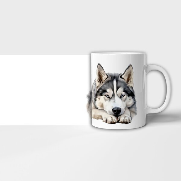 Hrnek ležící Sibiřský husky